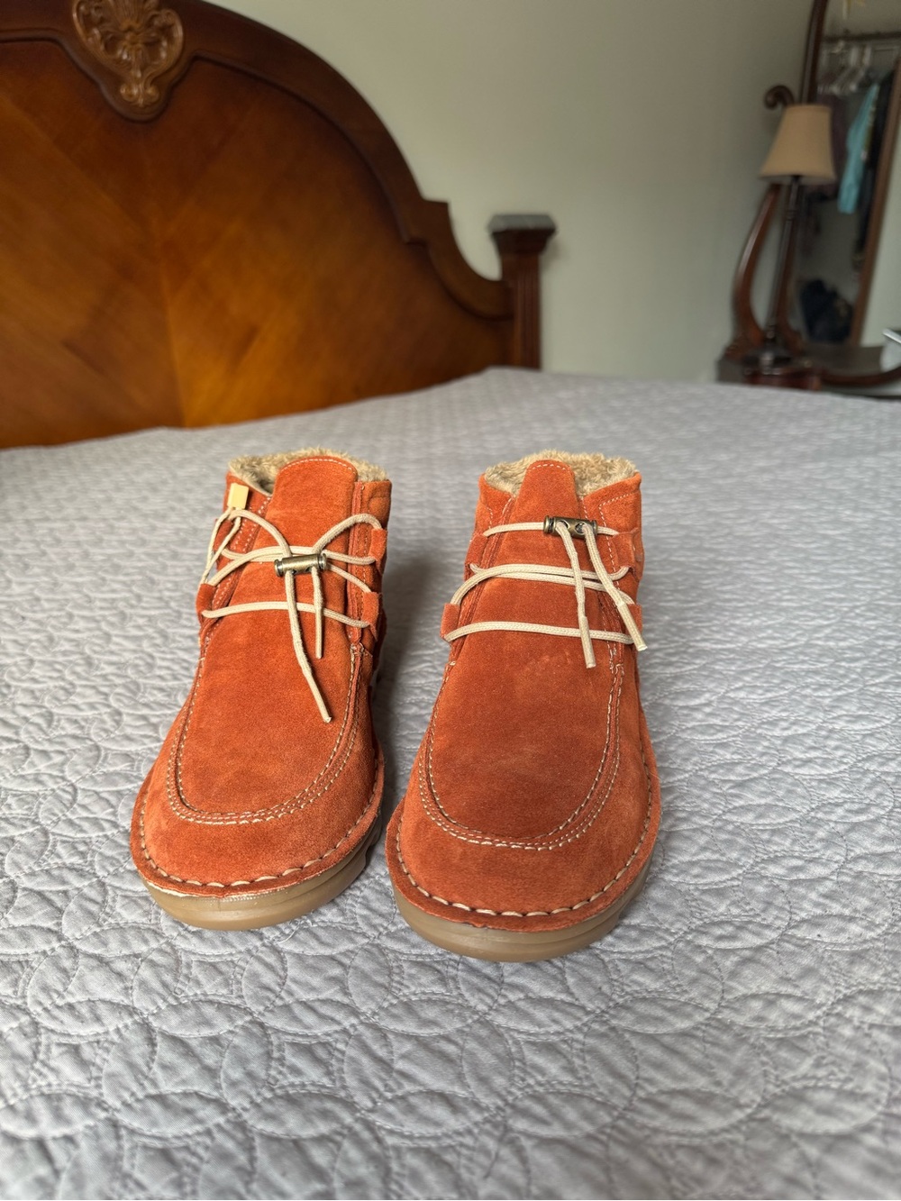 Women’s Suede Chukka Boots in Orange - Picture 2 of 5